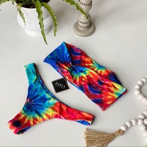 NWT • ZAFUL • Strapless • Tie-dye • Bikini